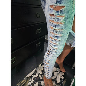 Sexy open side cut jeans/ stretchy(small)